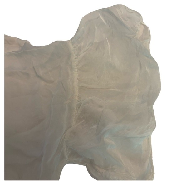 Via SIGNORIA Small Shirt Top Silk Blend Embroidered Layered Lined Made in Italy - Picture 4 of 9